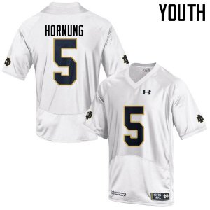 Notre Dame Fighting Irish Youth Paul Hornung #5 White Under Armour Authentic Stitched College NCAA Football Jersey QNH0199YS